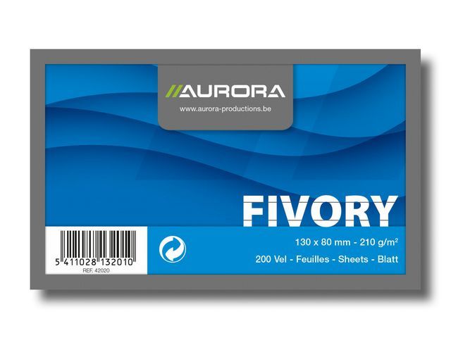Systeemkaart Aurora 80x130 wit/pak 100