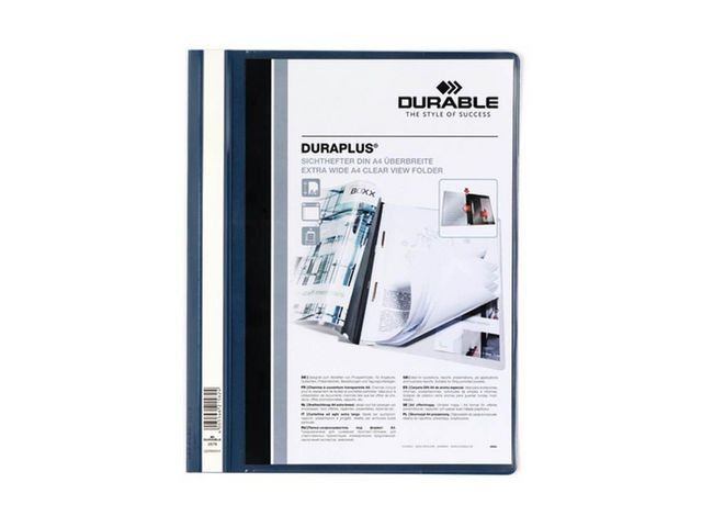 DURABLE Extra brede hechtmap Duraplus 1-100 vel, blauw (verpakking 25 stuks)