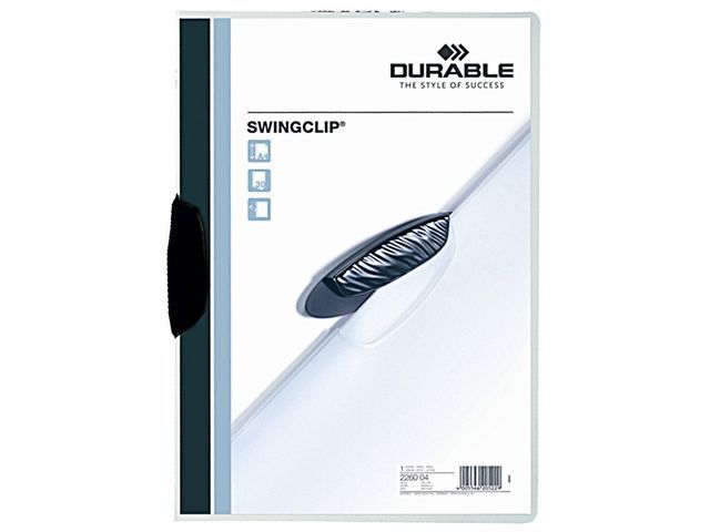 Durable Klemmap Swingclip 1 - 30 vel, zwart (pak 25 stuks)