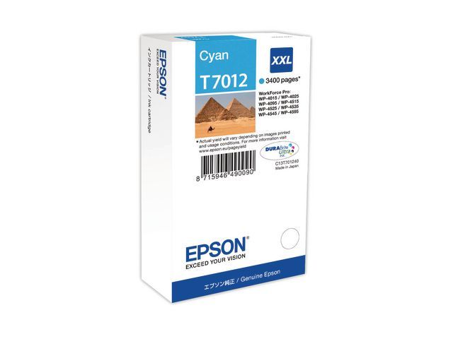 Epson Epson T7012 - XXL formaat - cyaan - origineel - inktcartridge