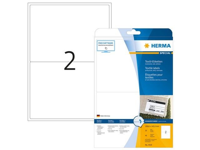 Etiket Herma textiel 199,6x143,5mm/pk40