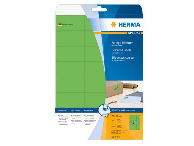 Etiket Herma ILC 70x37 groen/pak 480