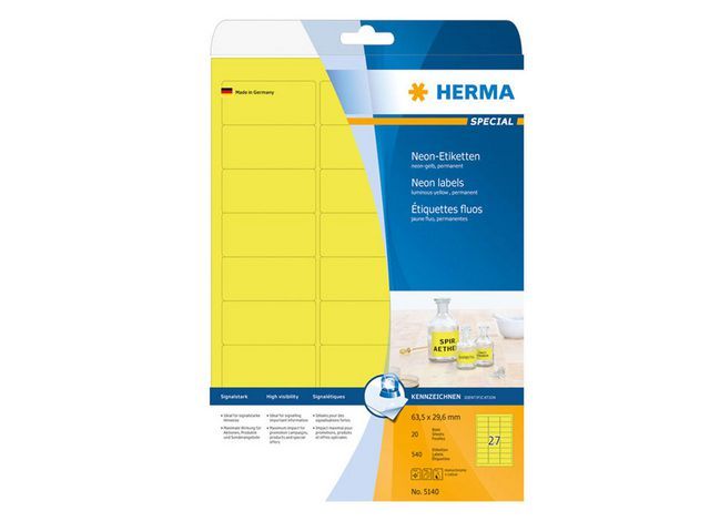 Etiket Herma ILC 64x30 neon-geel/pak 540