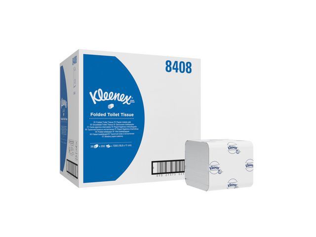 Kleenexu00ae Ultra gevouwen toilettissue Wit, 2 laags, 200 vel per pak (doos 36 x 200 stuks)