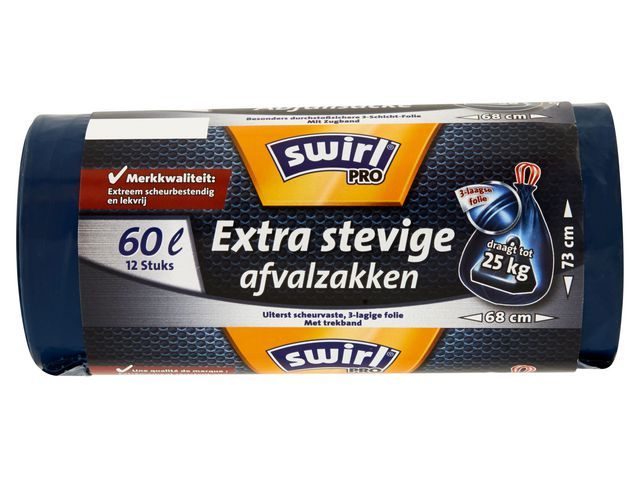 Afvalzak Swirl extra strong 60L/ds8x12