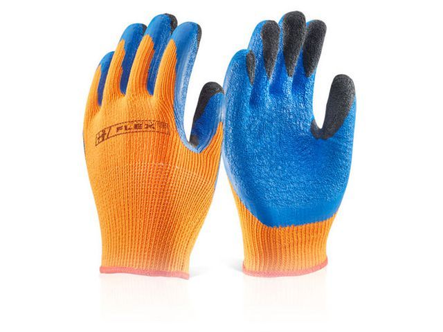 Handschoen latex thermo oranje 09/ds10