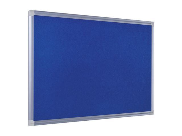 Bi-Office Maya New Generation-viltbord, aluminium frame, blauw, 1200 x 900 mm