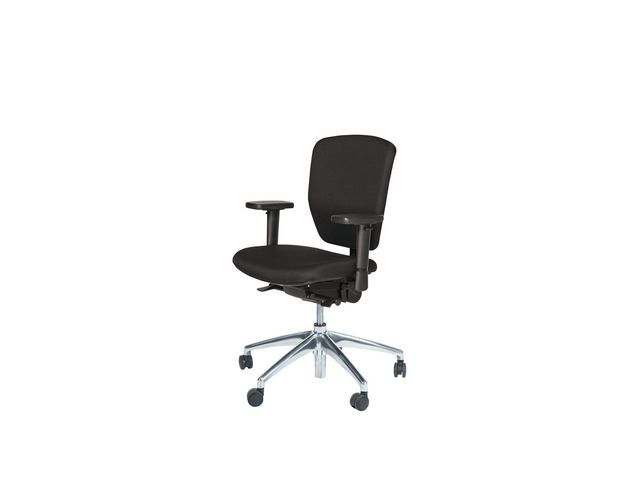 Bureaustoel Prof Chair NPR1813 zwart, voetkruis aluminium gepolijst