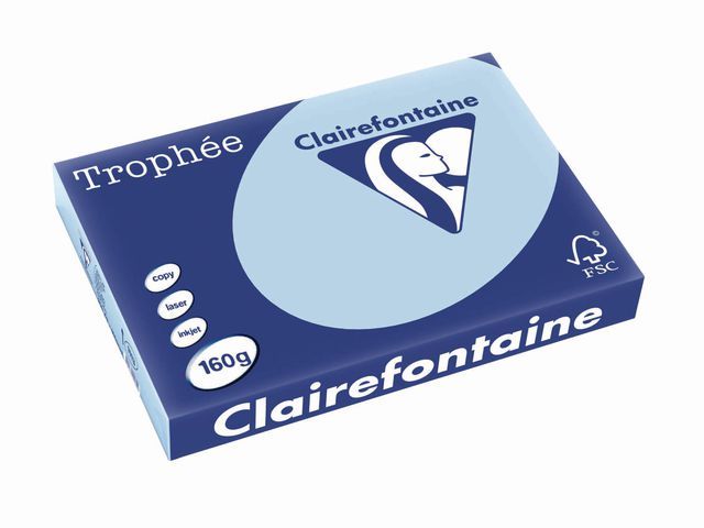 Clairefontaine Papier A3 160gr blauw (doos 4 x 250 vel)