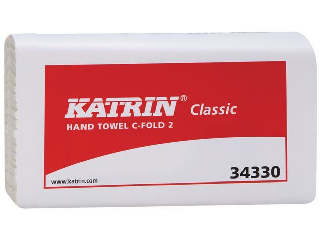 CLASSIC Handdoek c-vouw Wit, 2 laags 24 x 33 cm, pak 125 vel (doos 24 x 125 vel)