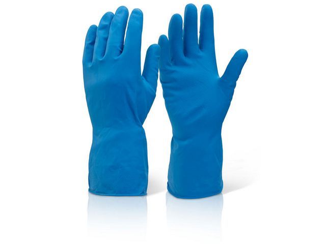 Huishoudhandschoen blauw L/ds10