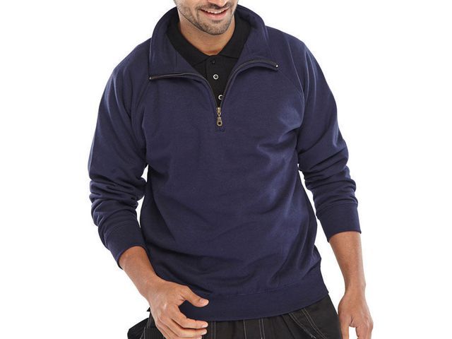 Sweatshirt zip navy blauw 4XL