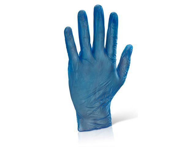 Handschoen vinyl poeder blauw L/ds1000