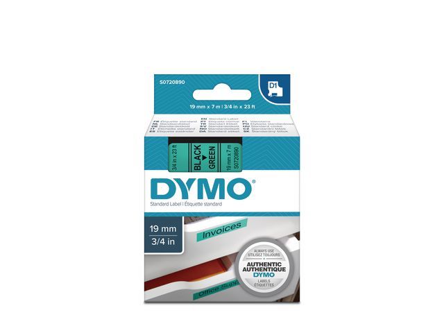 Tape Dymo 45809 19mm zwart/groen