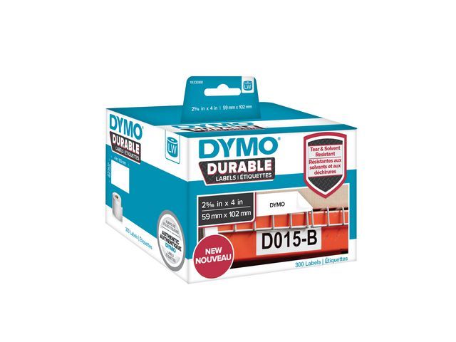 Dymo LW Durable labels, 59 x 102 mm, papier, 300 etiketten, wit (rol 300 stuks)