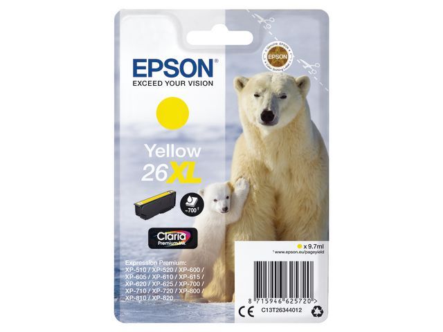 Inkjet Epson T26344012 geel(26Xl)