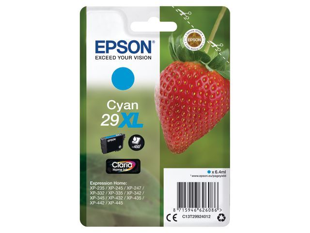 Inkjet Epson 29XL T29924012 cyaan