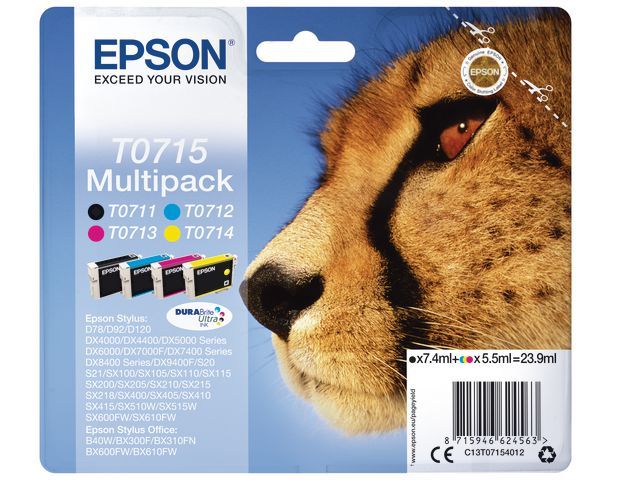 Inkjet Epson T07154012 zwart+3 kleur