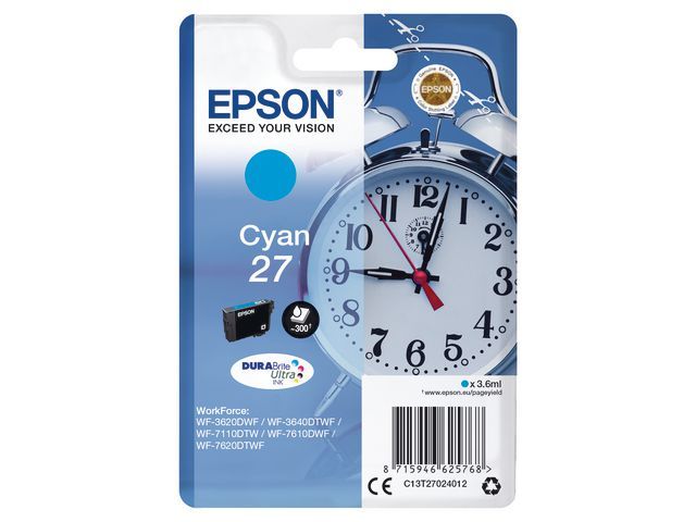 Inkjet Epson T27024012 cyaan(27)