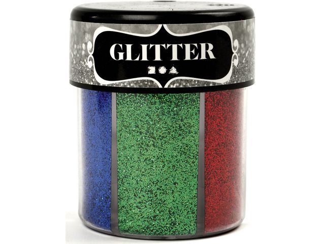 Glitter bl/gr/rd/goud/zilver/paars 6x13g