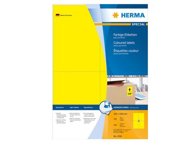 Etiket Herma ILC 105x148 geel/pak 400