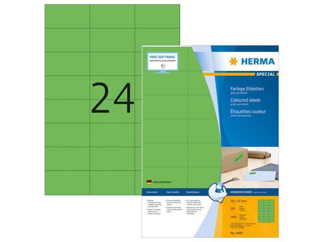 Etiket Herma ILC 70x37 groen/pak 2400
