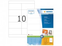 Herma Premium permanent papieretiket, 105 x 50,8 mm, 100 vellen, 10 etiketten per A4-vel, wit (pak 1000 stuks)