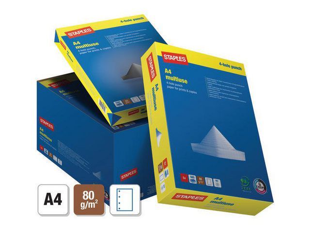 Our Choice Multiuse papier A4, 80 g/mu00b2, 4 gaats (doos 5 x 500 vel)