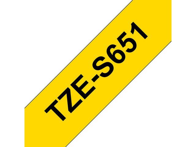 Tape P-Touch TZ-S651 24mm zwart op geel