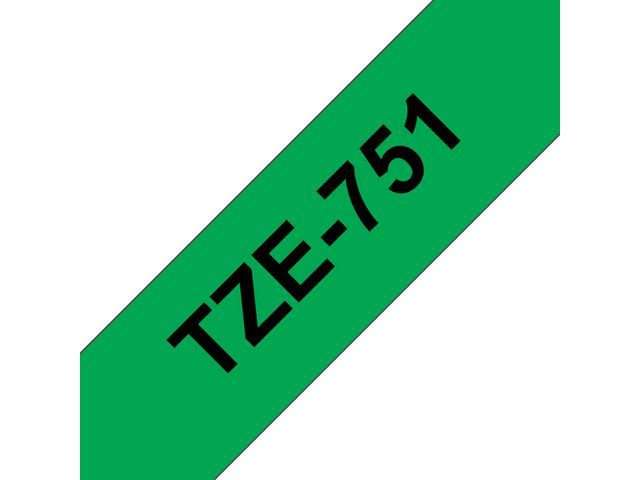 Tape P-Touch TZE751 24MM zwart/groen