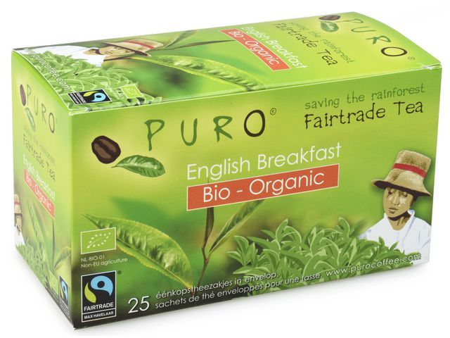 PURO Thee English Breakfast bio organic, 6 x 25 envelop (doos 6 x 25 stuks)