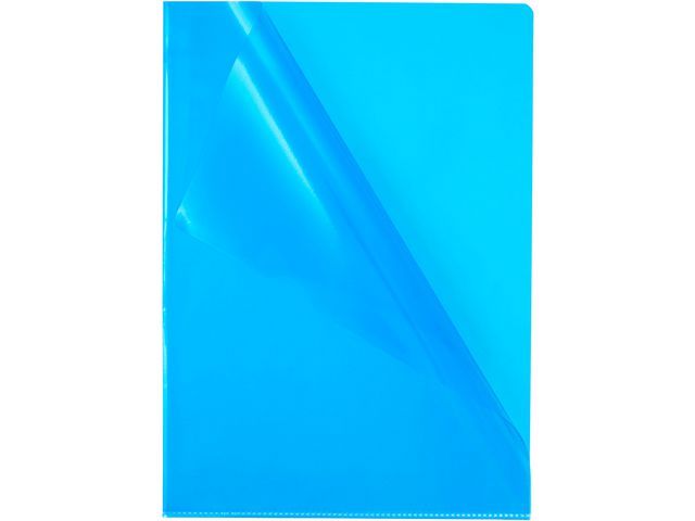 Staples Premium Cut Flush-map in L-vorm, A4, transparant met sinaasappelpatroon, pvc, blauw, 302 x 217 mm, verpakking van 10 (pak 10 stuks)
