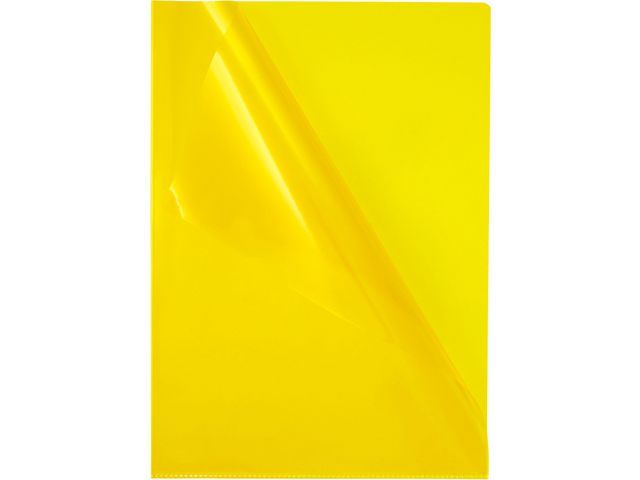 Staples Premium Cut Flush-map in L-vorm, A4, transparant met sinaasappelpatroon, pvc, geel, 302 x 217 mm (pak 10 stuks)