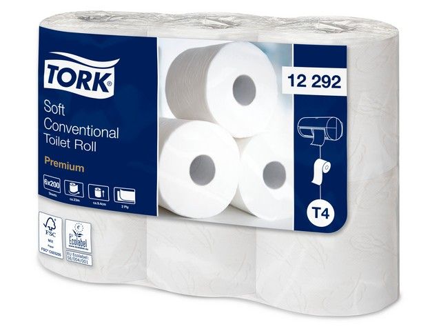 Toiletpapier Tork T4 soft 2L wit/pk6rl