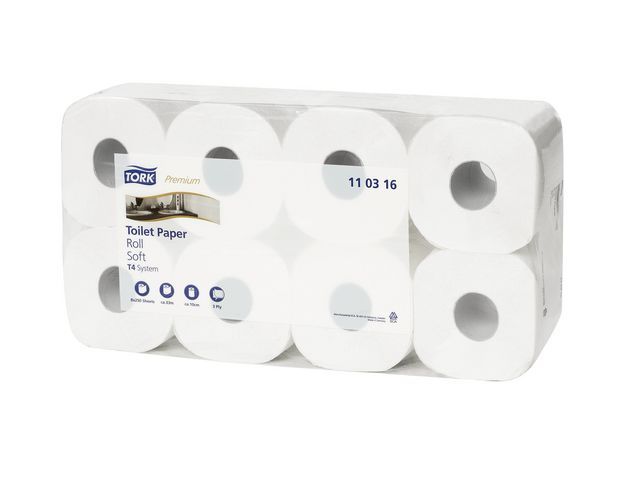 Toiletpapier Tork T4 soft 3L wt/pk8x250v