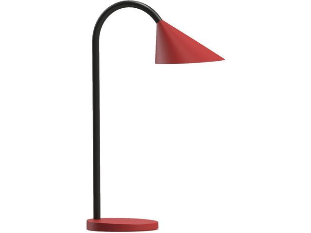 Unilux Sol LED-bureaulamp, metaal en elastomeer, rood